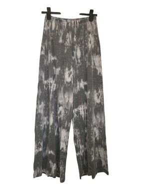bryn Walker Gray and White Knit Wide-Leg Pants Medium